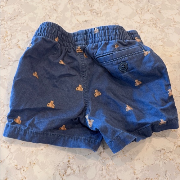 Gap- blue Kids Shorts with Bear Print 6-12mos - Picture 2 of 5